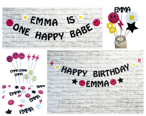 Pink Smiley Face Birthday Decor
