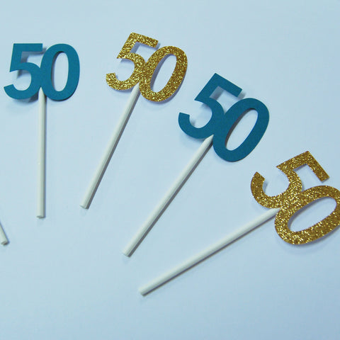 50th Birthday Cupcake Toppers