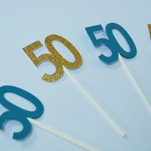 50th Birthday Cupcake Toppers