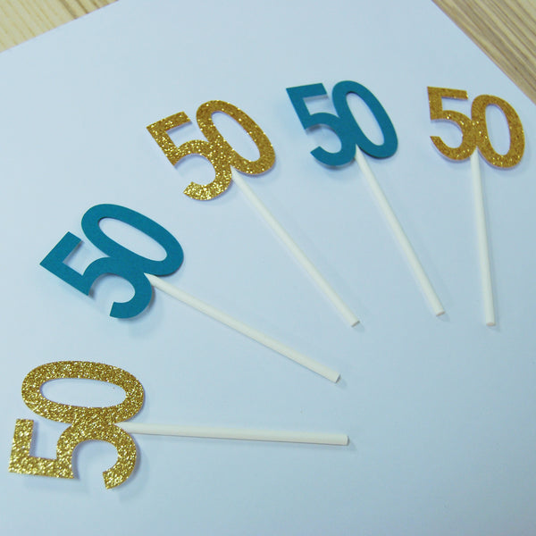 50th Birthday Cupcake Toppers