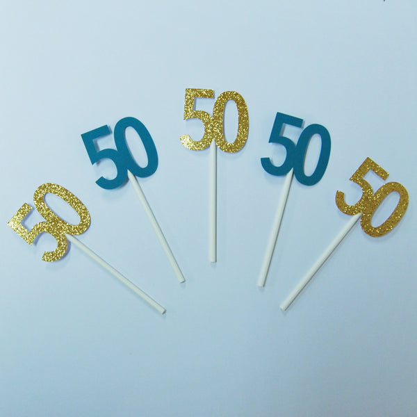 50th Birthday Cupcake Toppers
