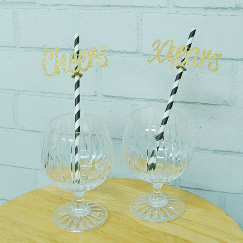 "Cheers to 30 Years" Straw Toppers