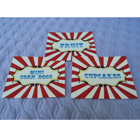 Vintage Carnival Buffet Signs