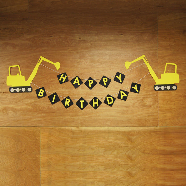 XL Construction Truck Birthday Banner