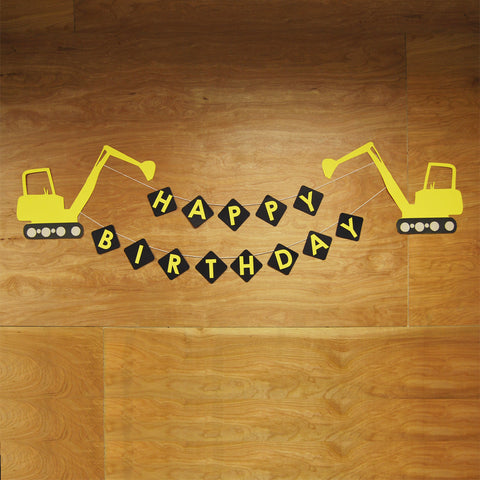 XL Construction Truck Birthday Banner