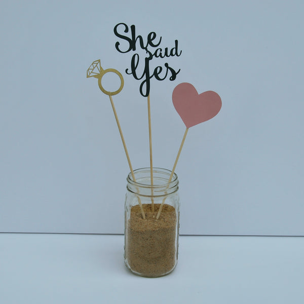 "She Said Yes" Engagement Party Centerpiece