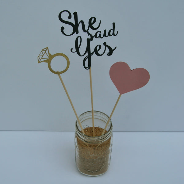"She Said Yes" Engagement Party Centerpiece