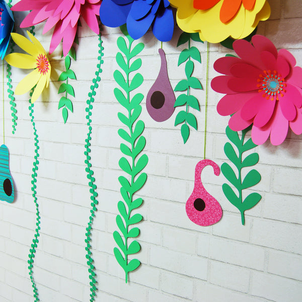 Trolls Inspired 3D Flowers and Gourds Backdrop
