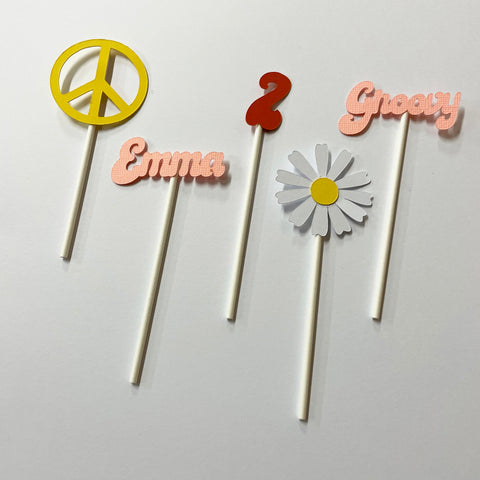 Groovy Cupcake Toppers