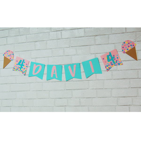 Ice Cream Sprinkles Name Banner