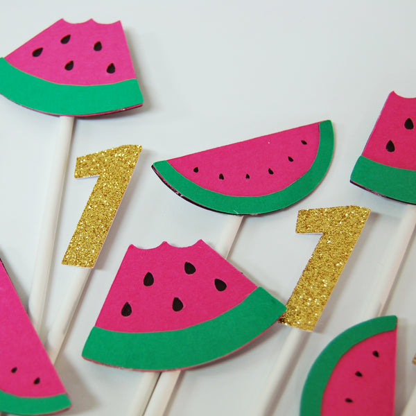 One In A Melon Cupcake Toppers