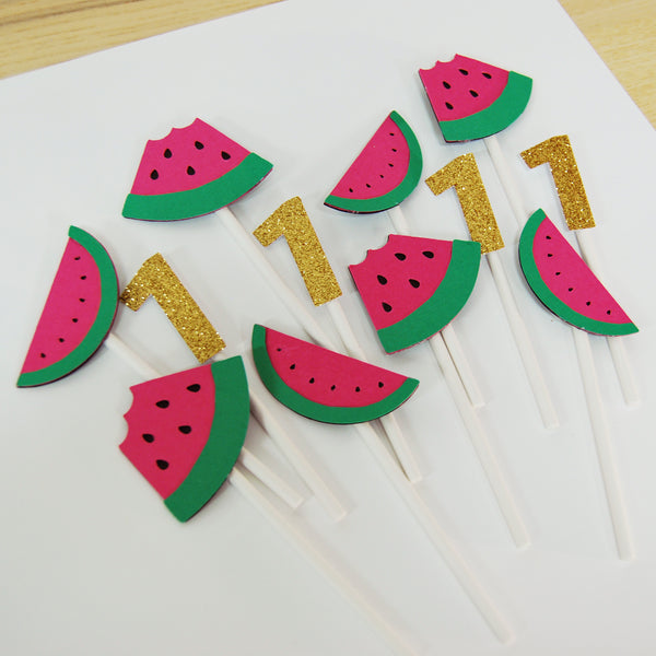 One In A Melon Cupcake Toppers