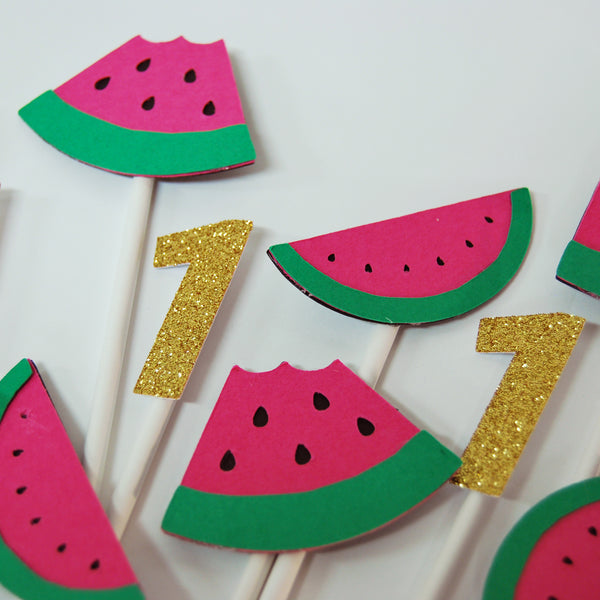 One In A Melon Cupcake Toppers