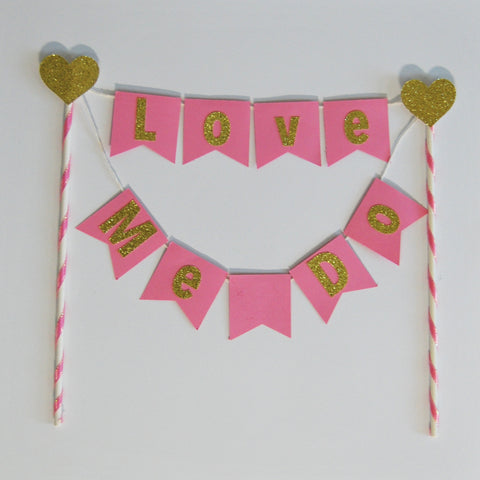 Pink and Gold Cake Topper