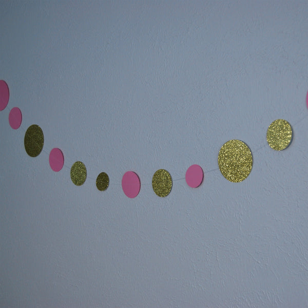 Pink and Gold Dot Garland