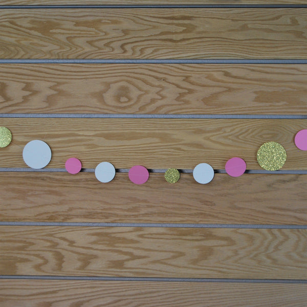Pink and Gold Dot Garland