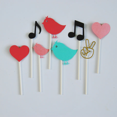 Three Little Birds Reggae Cupcake Toppers
