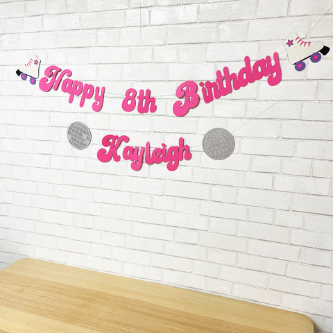 Roller Skate Birthday Banner