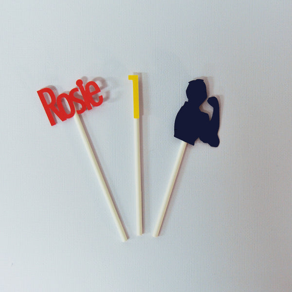 Rosie the Riveter Cupcake Toppers