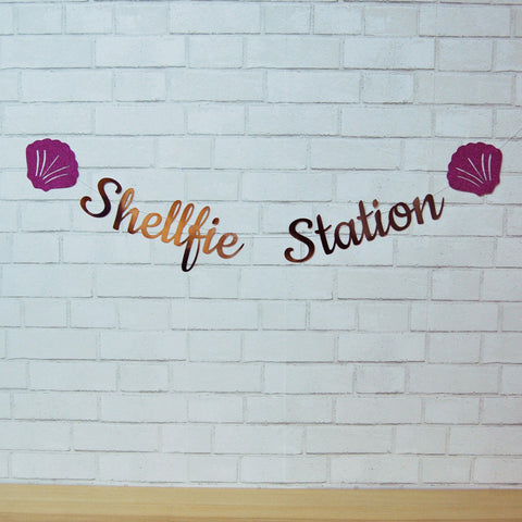 "Shellfie Station" Photo Booth Backdrop