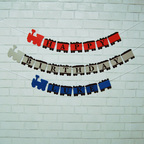 Train Birthday Banner