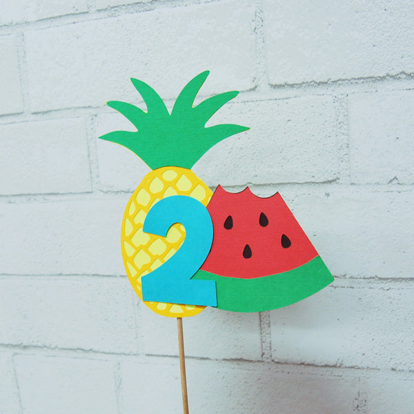 Two-tti Fruity Watermelon and Pineapple Cake Topper