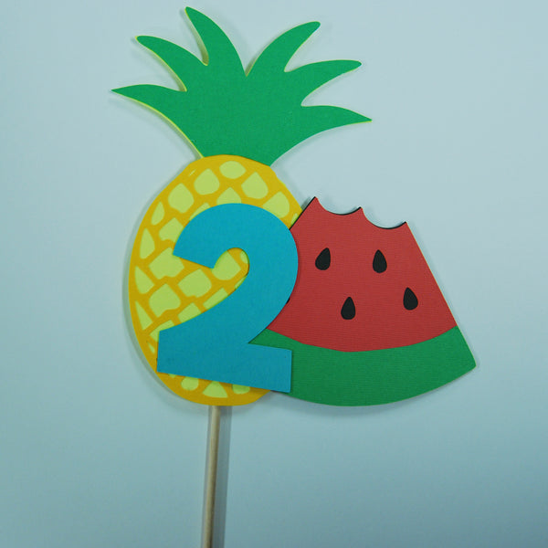 Two-tti Fruity Watermelon and Pineapple Cake Topper