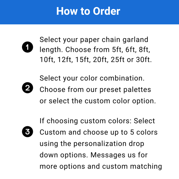 Chunky Paper Chain Garland DIY Kit | Custom Color Party Decor