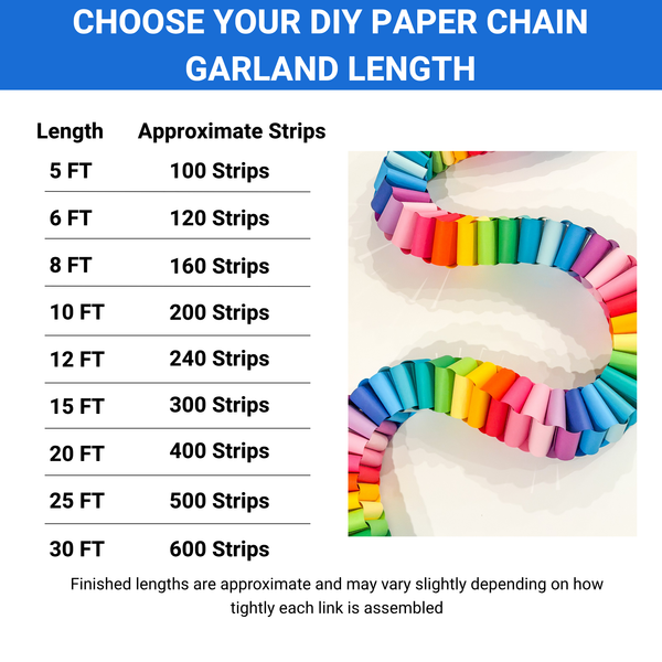 Chunky Paper Chain Garland DIY Kit | Custom Color Party Decor