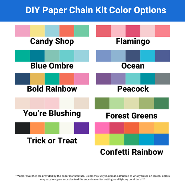 Chunky Paper Chain Garland DIY Kit | Custom Color Party Decor
