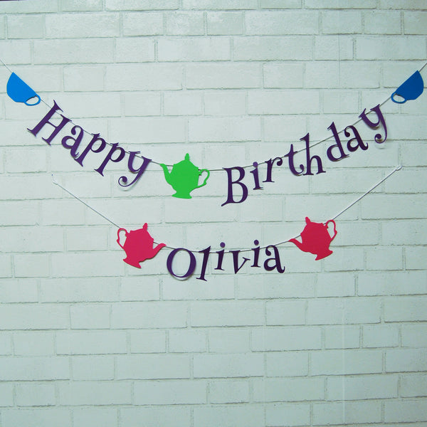 Alice in ONEderland Birthday Banner