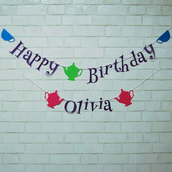 Alice in ONEderland Birthday Banner