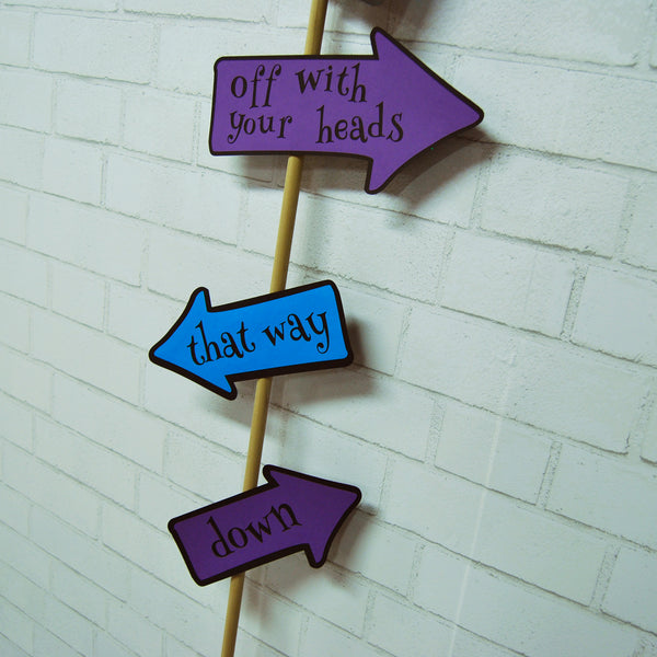 Alice in ONEderland Party Signs
