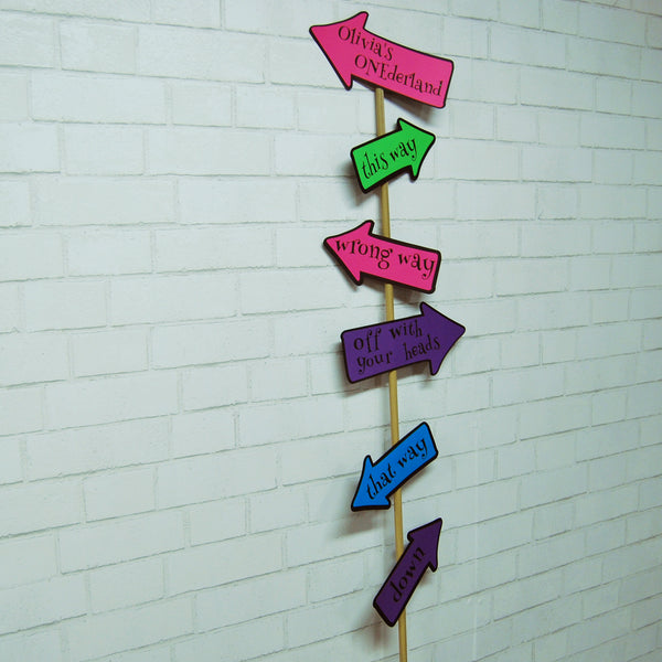 Alice in ONEderland Party Signs