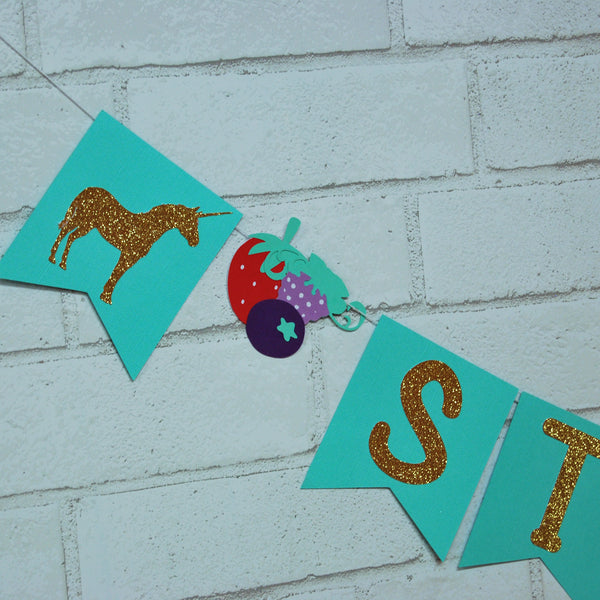Berry Magical Unicorn Birthday Banner