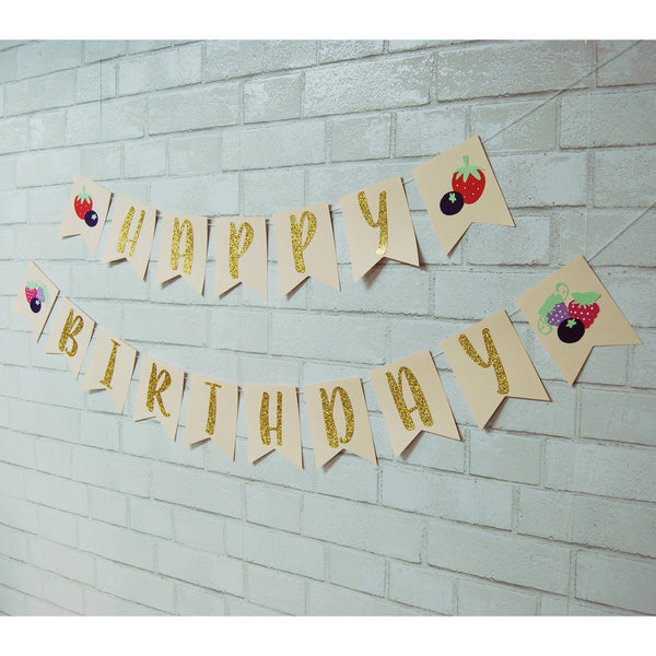 Berry Sweet or Berry First Birthday Banner