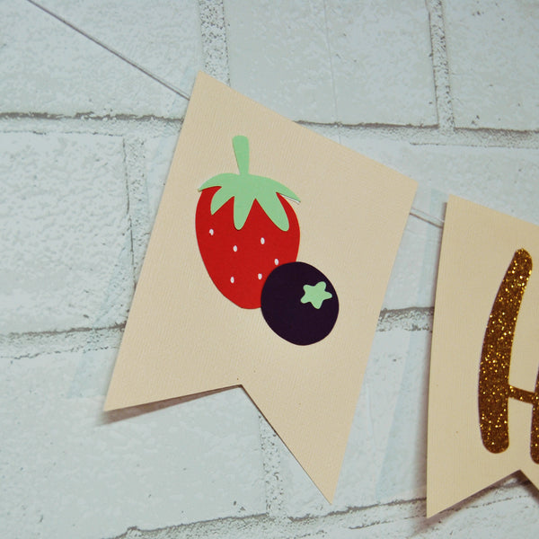 Berry Sweet or Berry First Birthday Banner