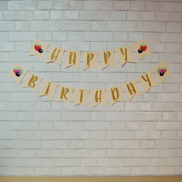 Berry Sweet or Berry First Birthday Banner