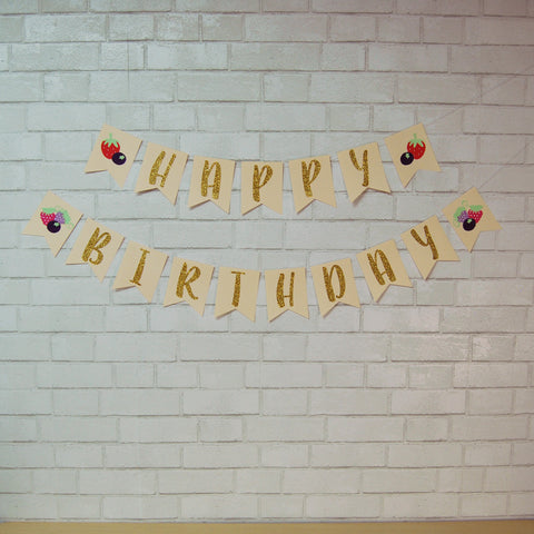 Berry Sweet or Berry First Birthday Banner