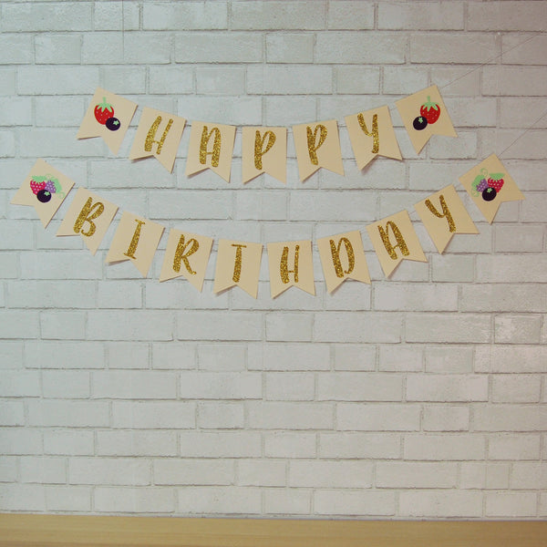 Berry Sweet or Berry First Birthday Banner