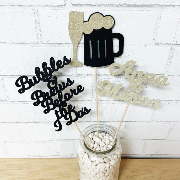 Bubbles & Brews Before the I Do's Centerpiece