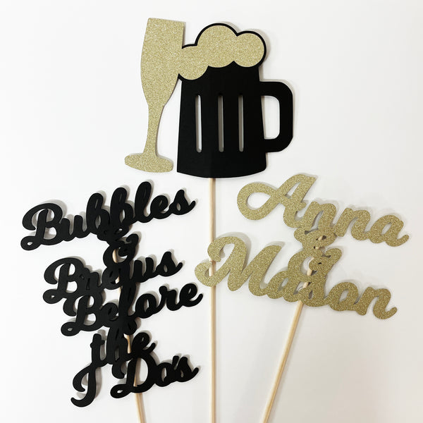 Bubbles & Brews Before the I Do's Centerpiece