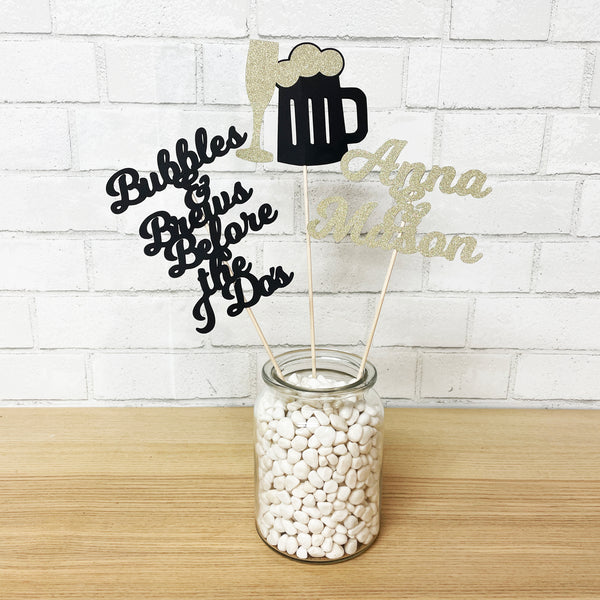 Bubbles & Brews Before the I Do's Centerpiece