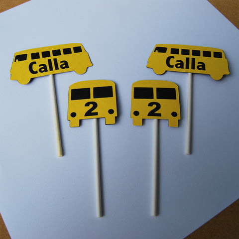 Wheels on the Bus Cupcake Toppers