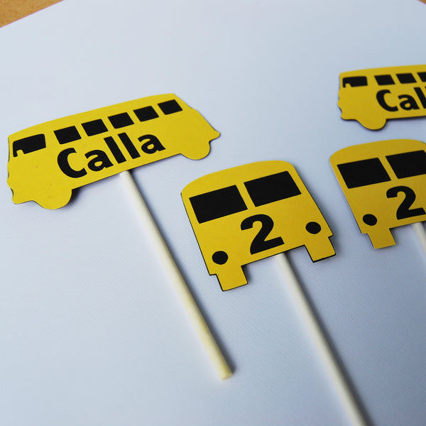 Wheels on the Bus Cupcake Toppers