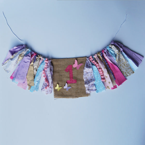 Butterfly and Wildflower Highchair Banner