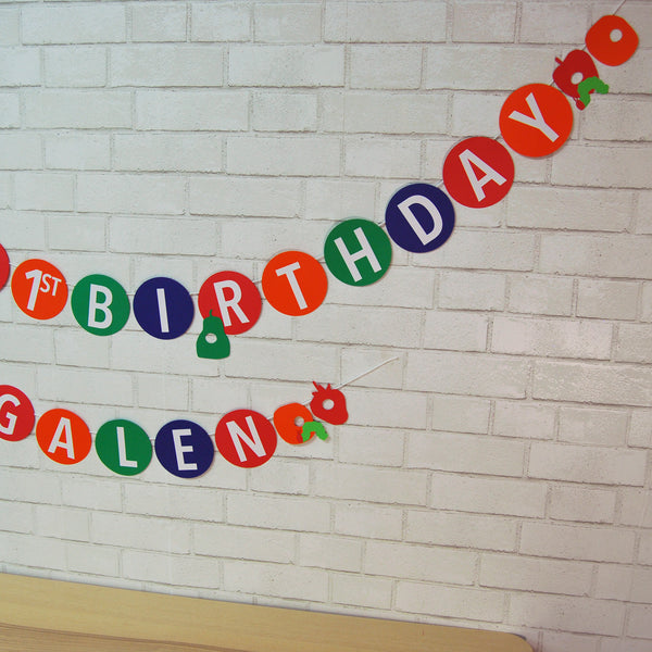 Caterpillar and Fruit Birthday Banner