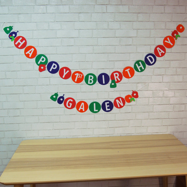 Caterpillar and Fruit Birthday Banner