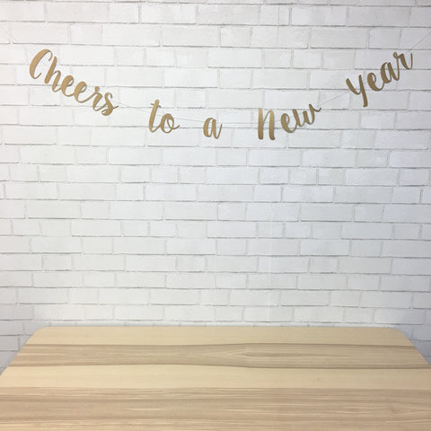 "Cheers To A New Year" New Year's Eve Banner