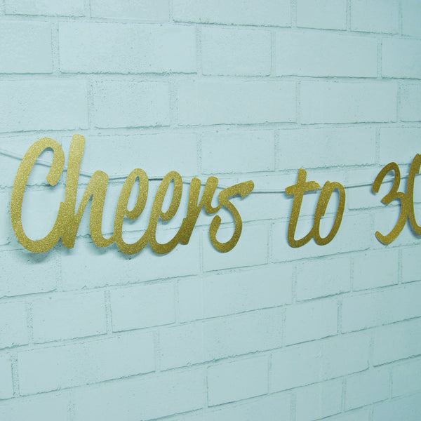 "Cheers to 30 Years" Birthday Banner